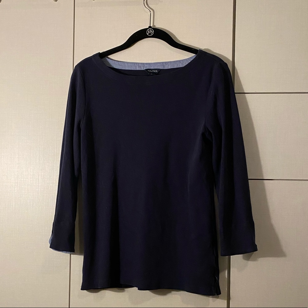 Long sleeve navy top from NAUTICA!